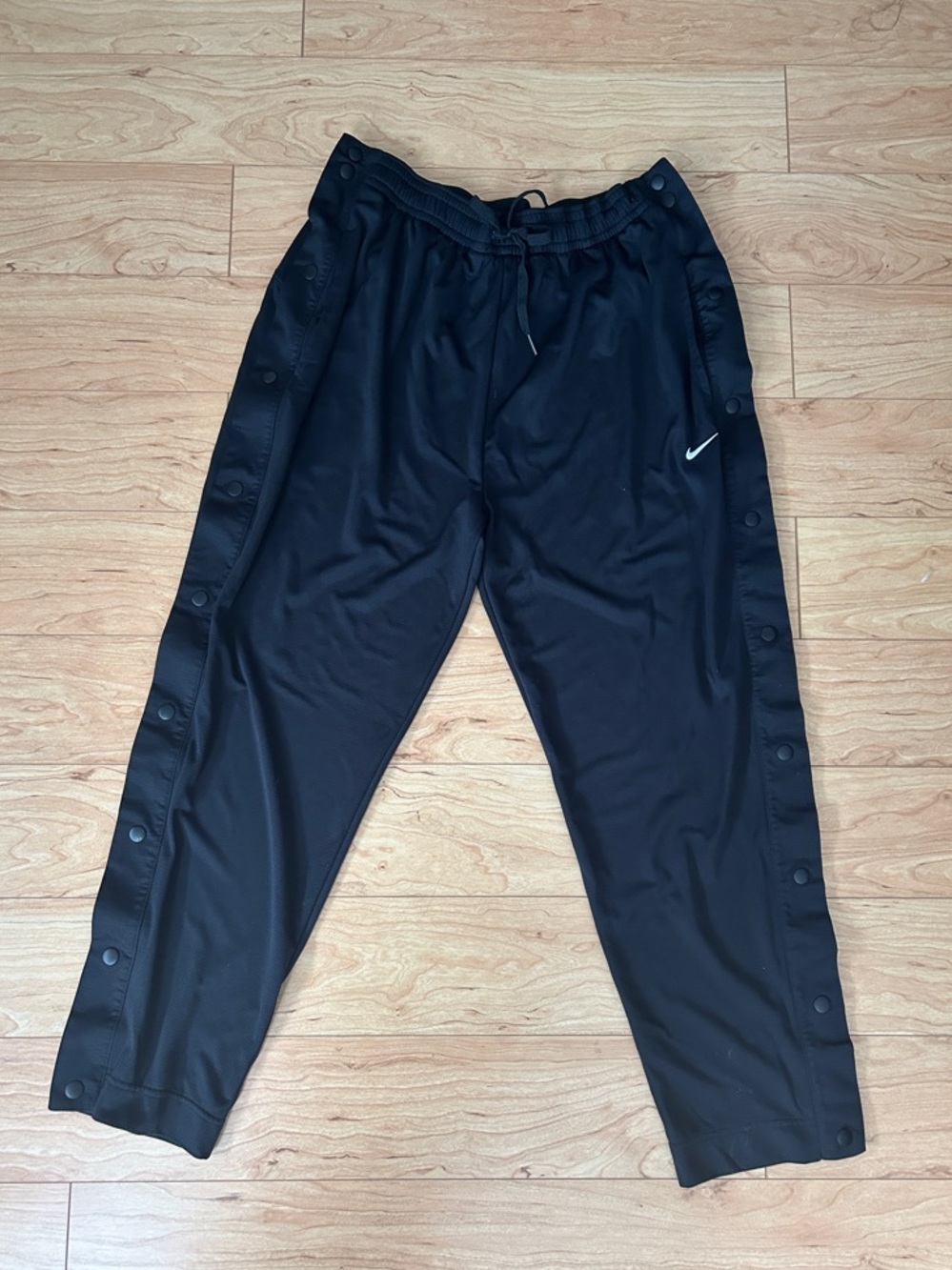 Nike Black Snap-Button Joggers with Swoosh
